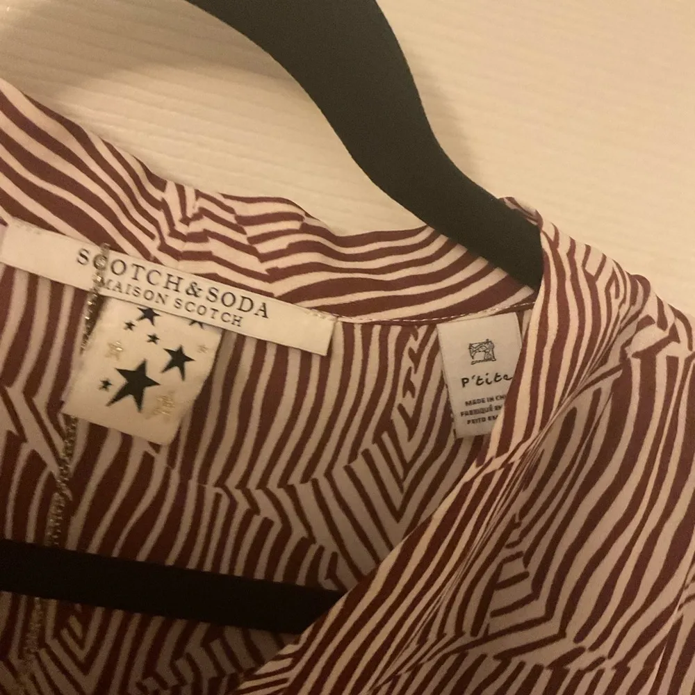 Scotch & Soda Womens Ruffled Cap Sleeve Illusion Striped Dress Red White Petite - Image 5