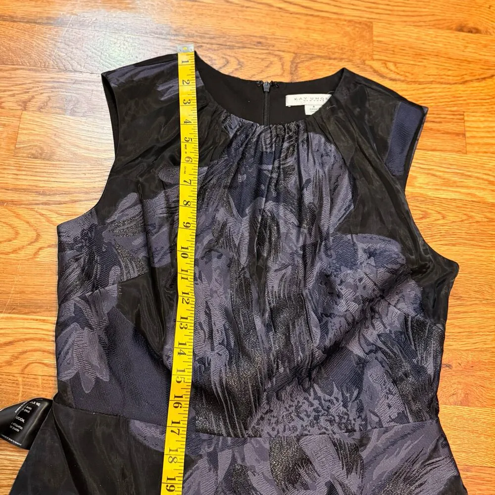 Kay Unger Beatrix Women 8 Floral High Low Tea Ruffle Sleeveless Cocktail Dress - Image 3