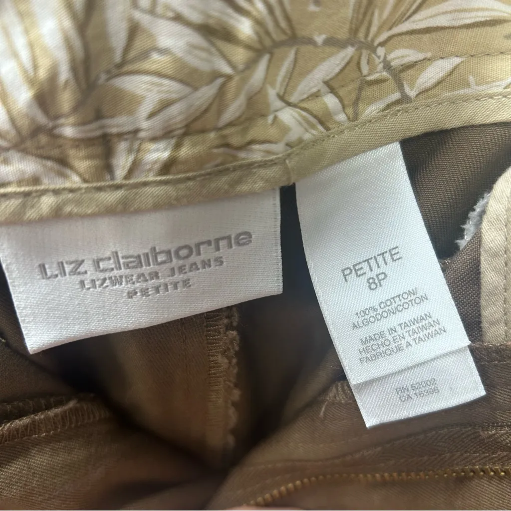 VTG Deadstock Liz Claiborne 'Liz Wear Jeans' 100% Cotton Cargo Pants: Size 8P - Image 5