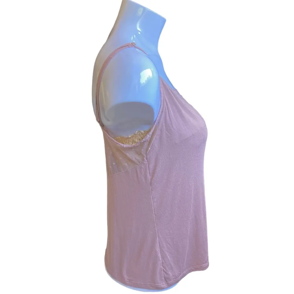 Mauve Camisole with Sheer Polka Dot Lace - Image 2