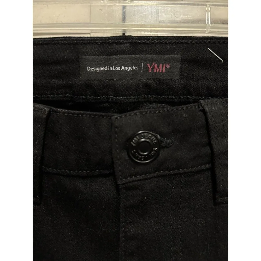 YMI Black Flare Denim Jeans Size 9/29‎ Mid Rise Zip/Button Pockets - Image 3