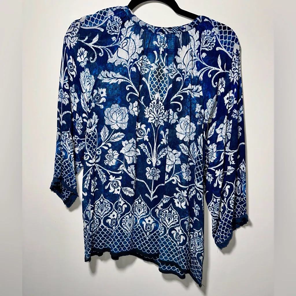 EUC BILA Sparkly Blouse Boho Flowy - Image 2