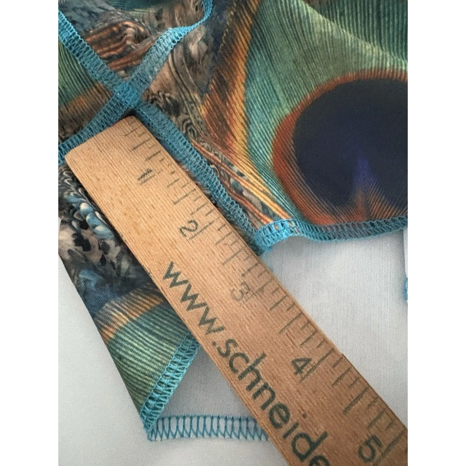 Tutu Blue Swimsuit Size L Peacock Shortie Sun Protection Rash Guard Long Sleeve Size L - Image 11