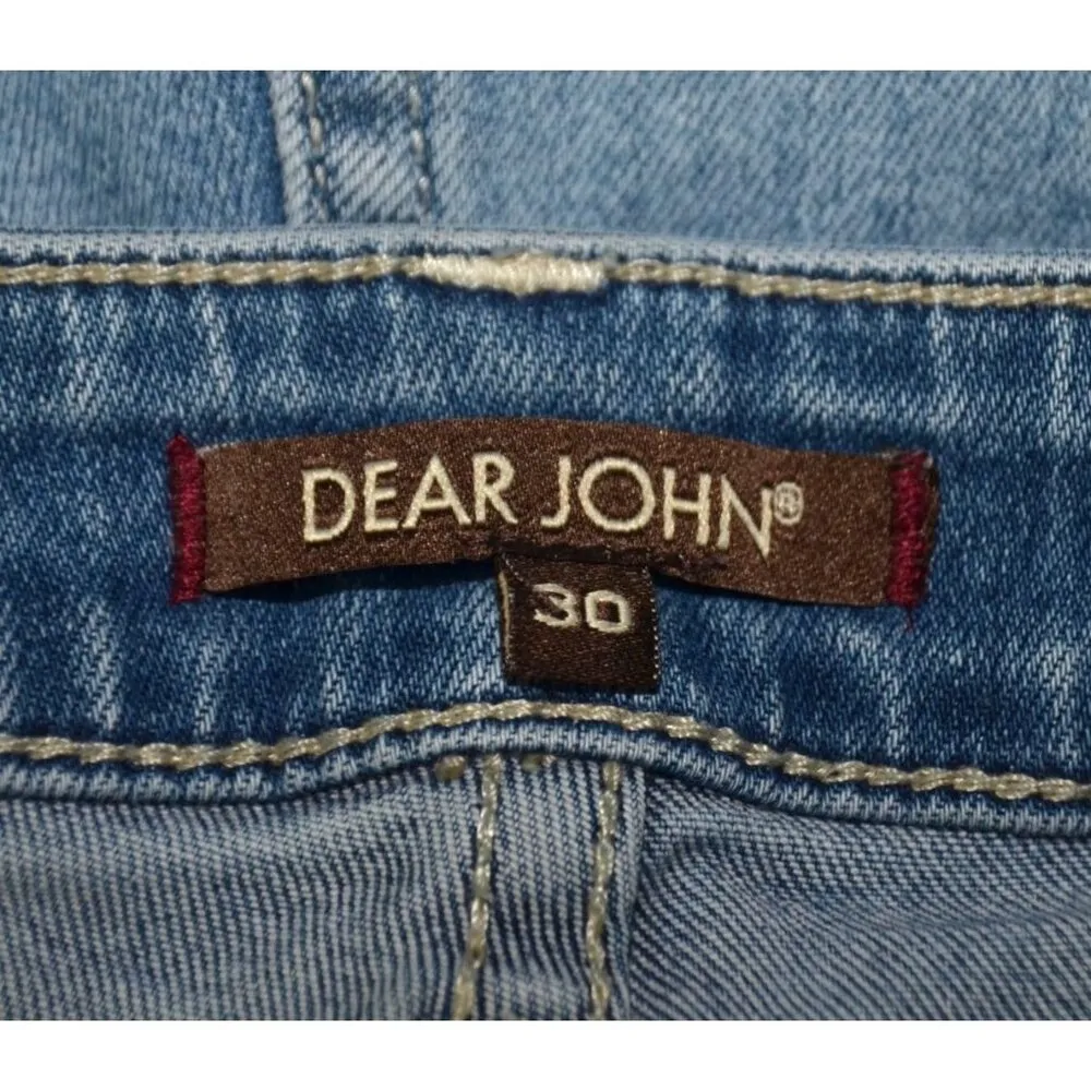 Dear John Joyrich Ladies Light Blue Comfort Skinny Leg Denim Jeans 30 Distressed - Image 10