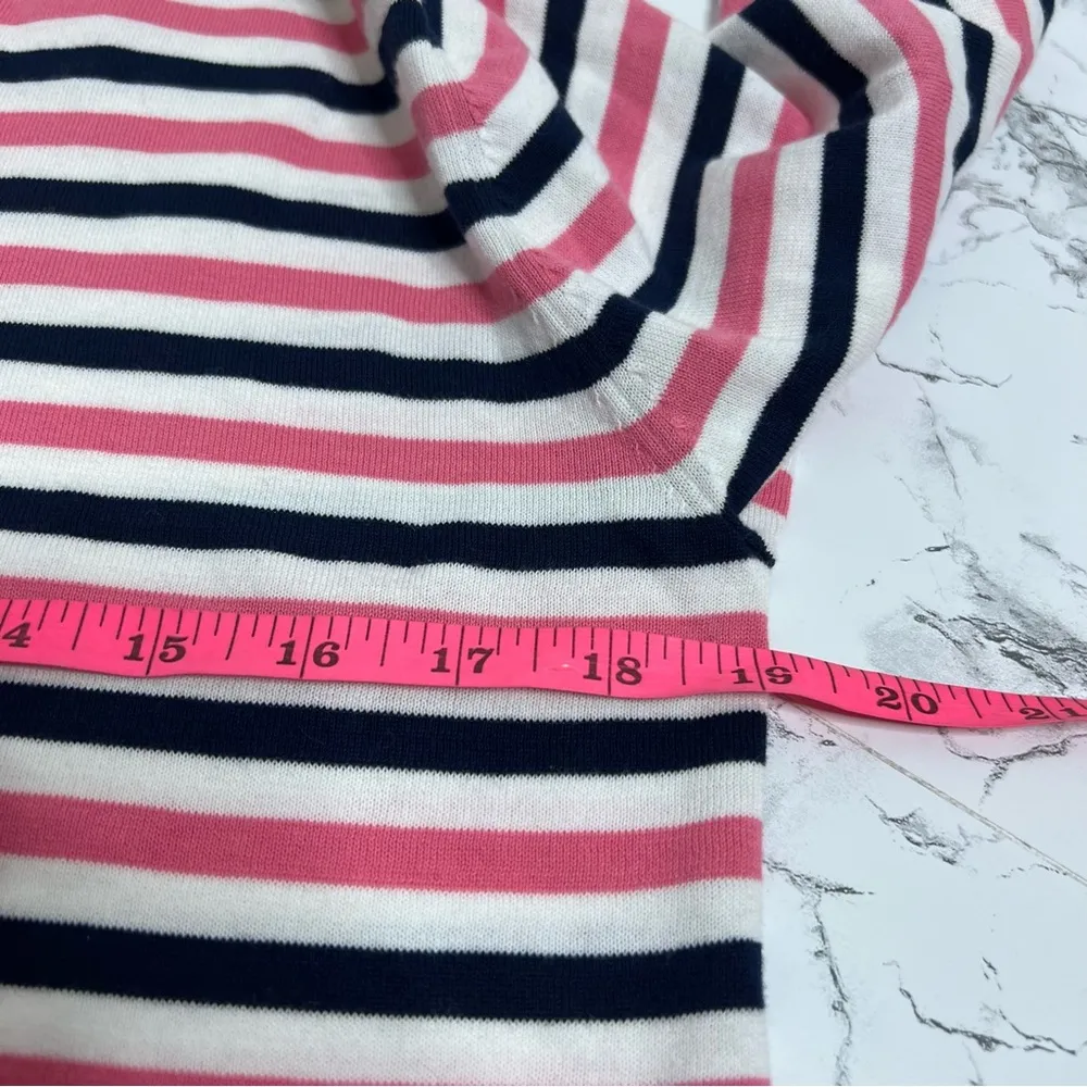 ATM Striped Long Sleeve Sweater Knit Top Cotton Pink Blue White Size XS - Image 8