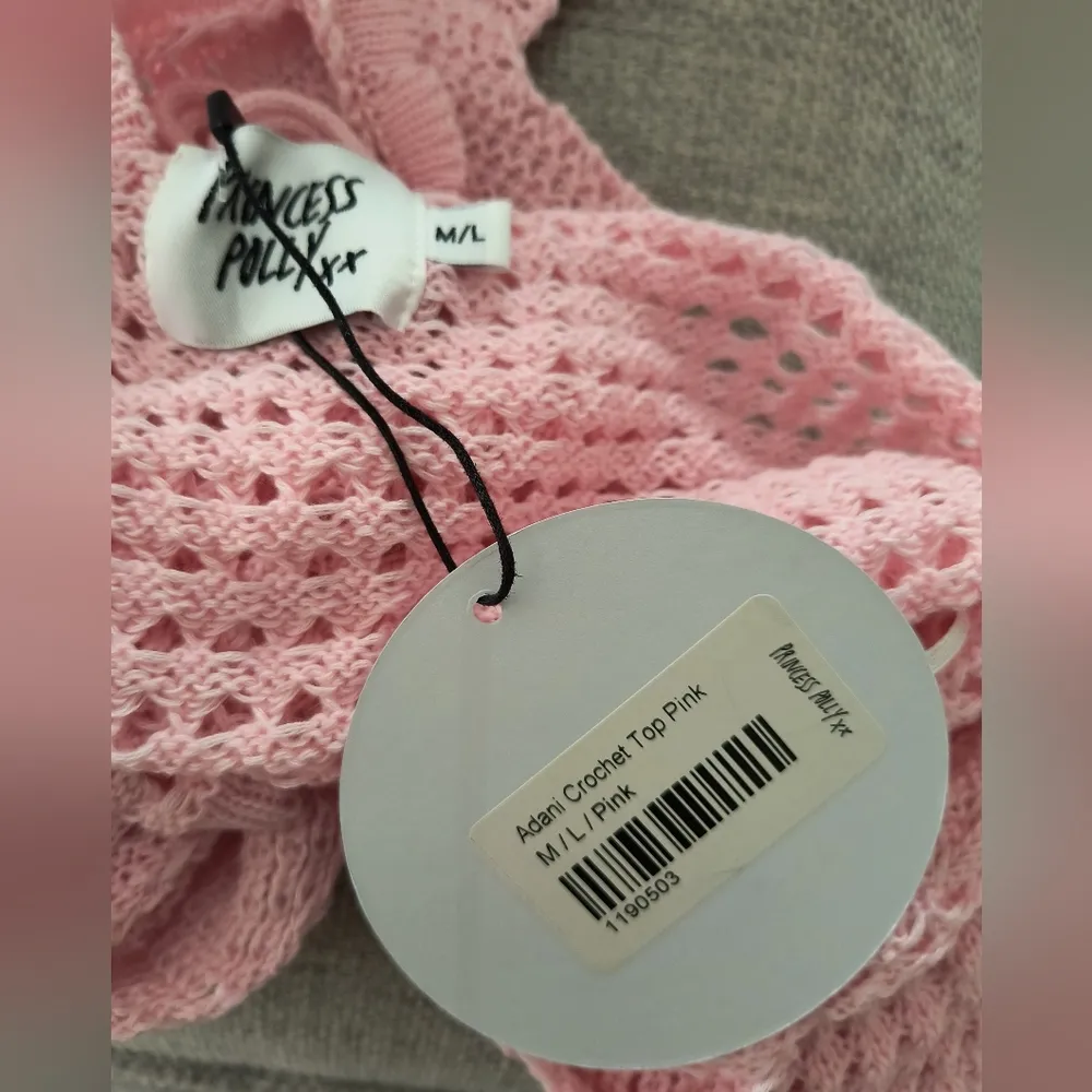 Princess Polly Pink Adani Crochet Y2K Halter Top M/L - Image 8