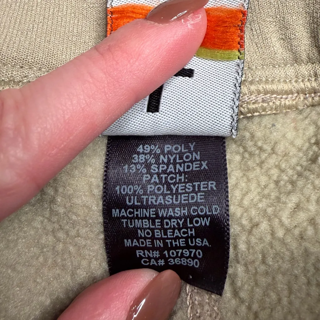 Kerrits Tan Fleece Lined Equestrian Riding Tights Knee Patch Grip Size Large - Image 5