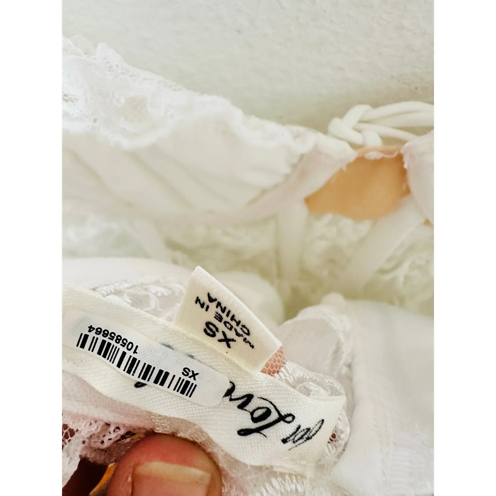 FOR LOVE & LEMONS White Bodice Taylor Lace Mini Dress Size Extra Small - Image 10