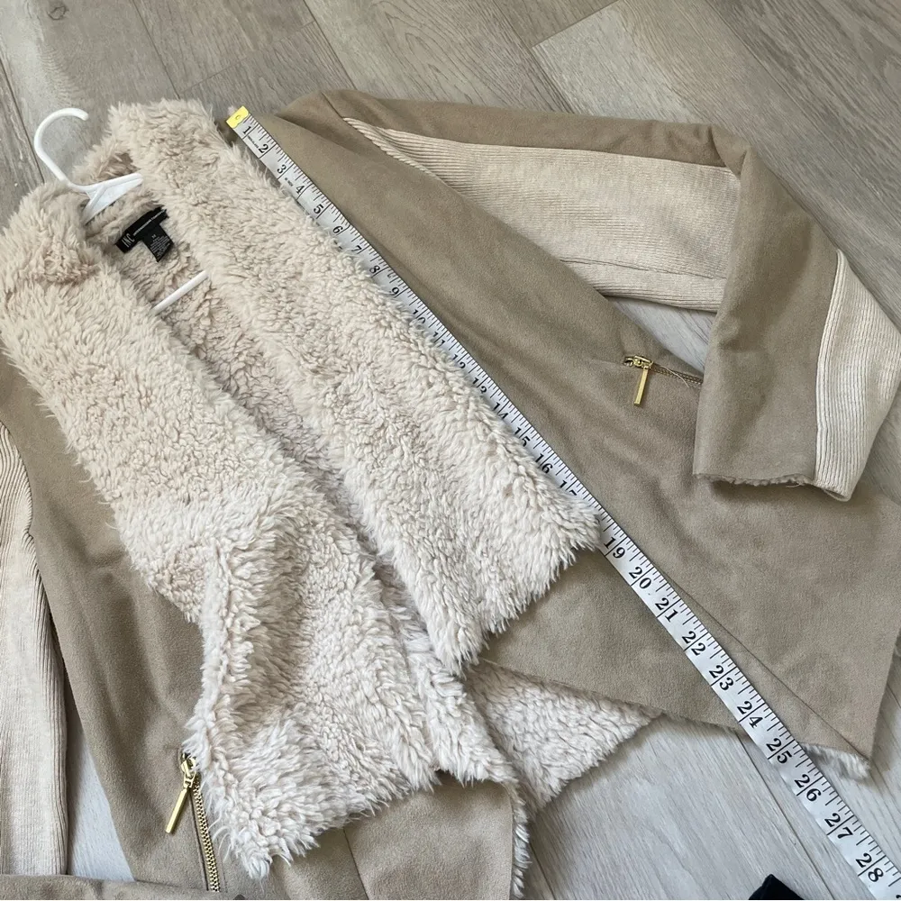Inc International Concepts Y2K Vintage Jacket faux suede fur womens Tan (medium) - Image 4