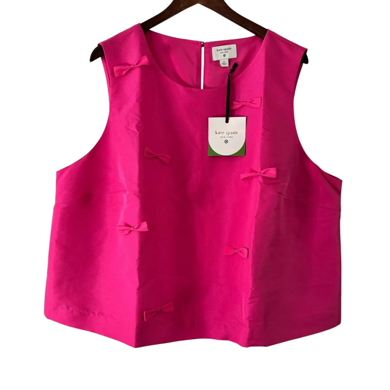 Kate Spade Bow Shell Top‎ Sleeveless Pink Blouse Target Collab 2X - Image 7