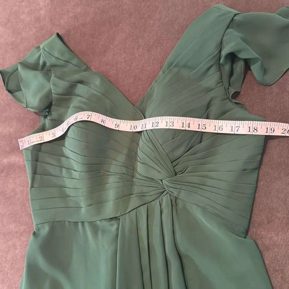 Women’s Green Full Length Chiffon V - Image 10