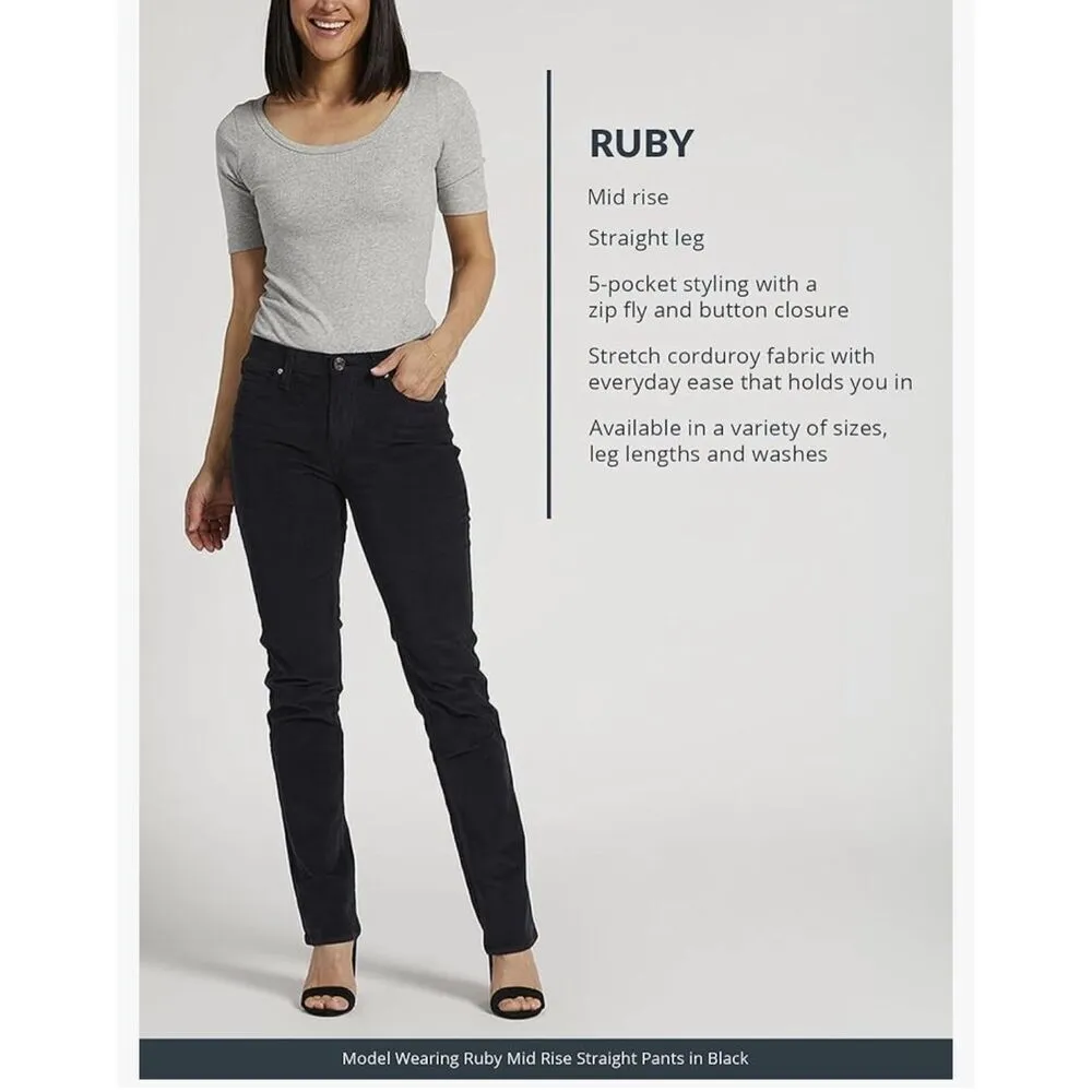 NEW JAG Petite Ruby Mid Rise Straight Leg Pants-Legacy 8P - Image 3