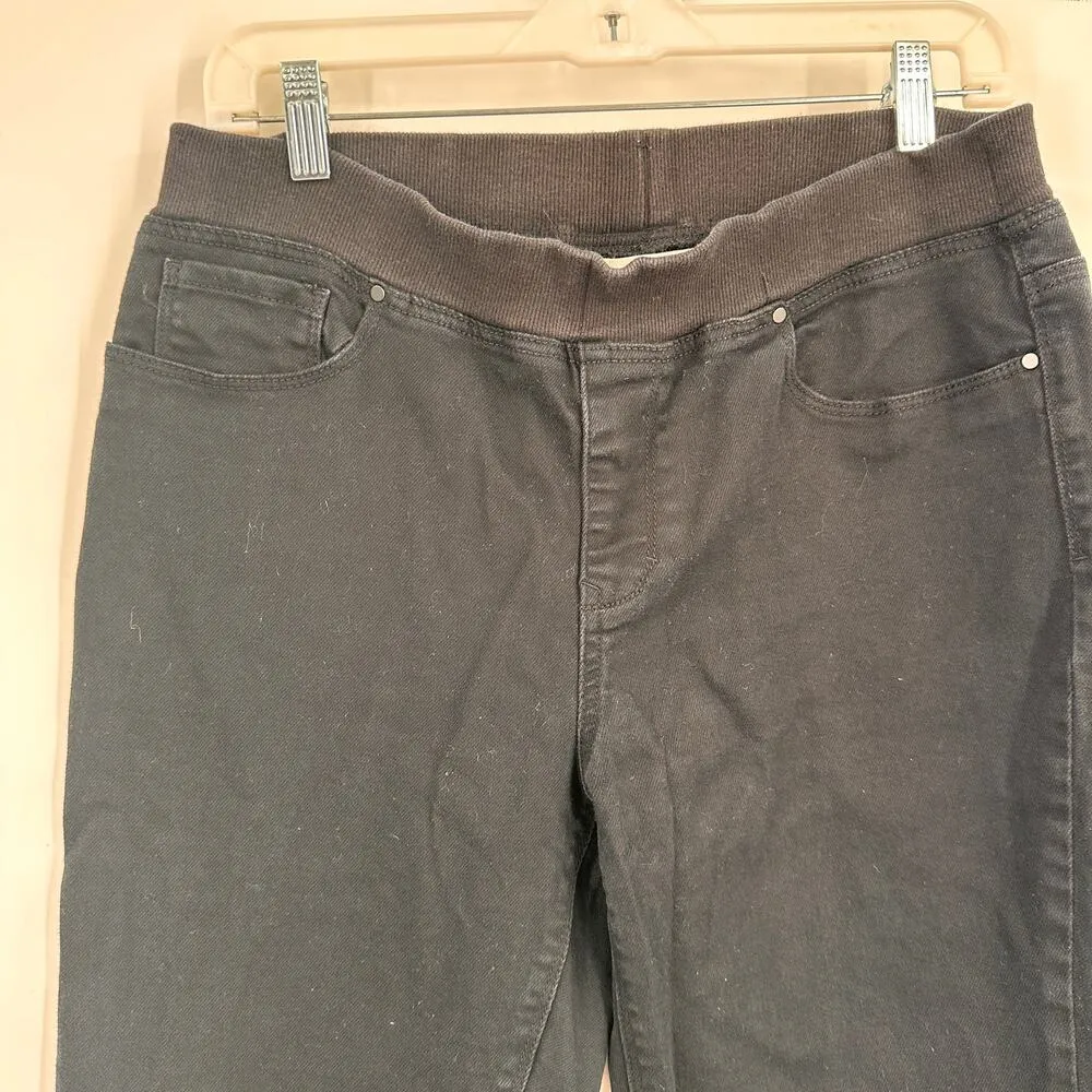 Boston Proper Black Elastic Waist Jeans Size 8 - Image 3