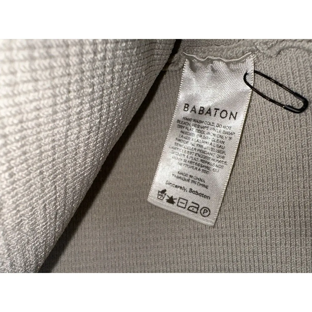 Aritzia Babaton Sculpt Beige Ribbed Knit Criss Cross Sleeveless Crop Tank Top XL - Image 6