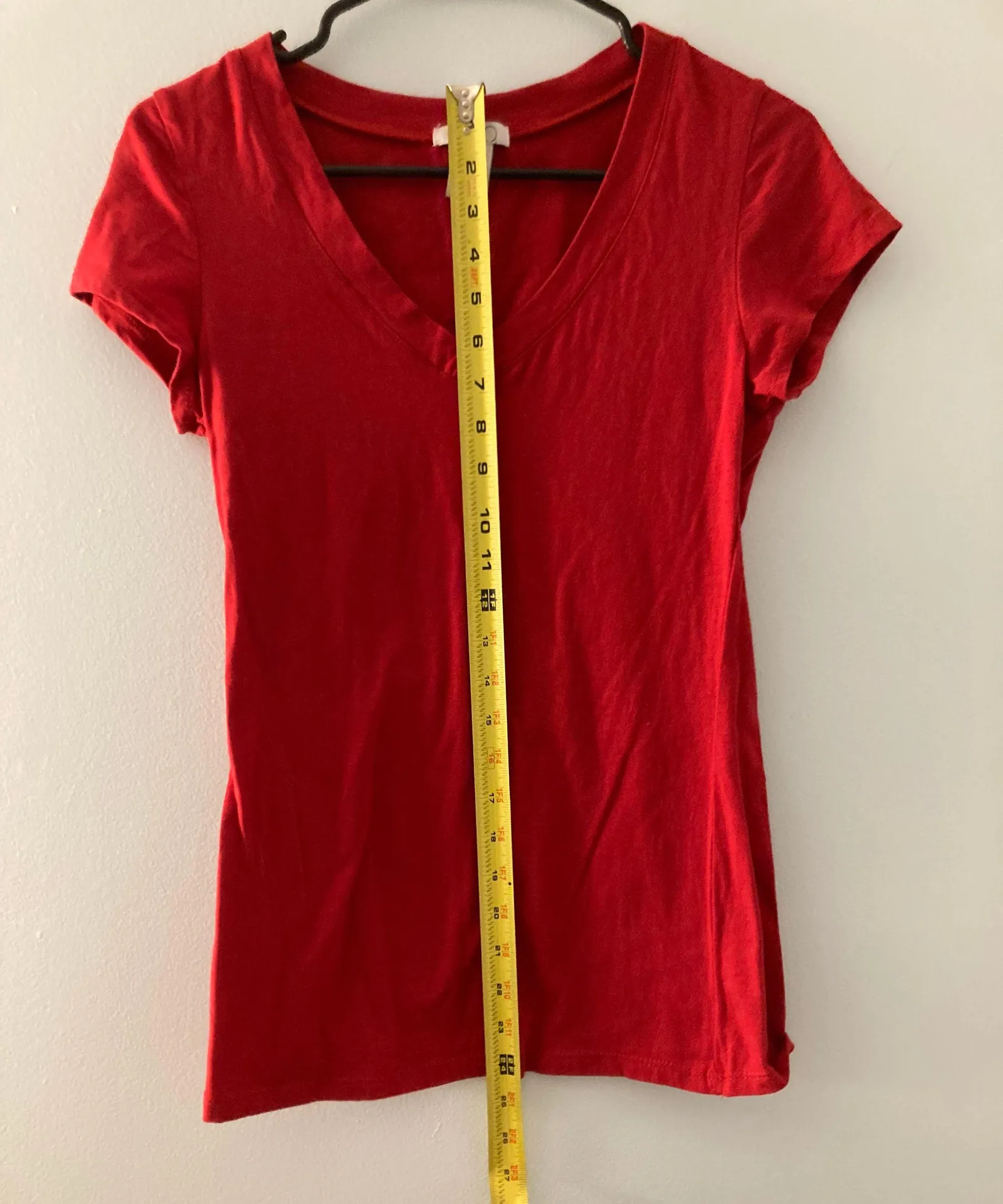 Vneck Tshirt Red Size L - Image 2