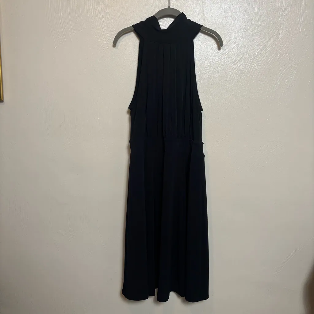 Lane Bryant Women Dress Sleeveless Tie-Halter Maxi Black Poly Spandex Size 14/16 - Image 3