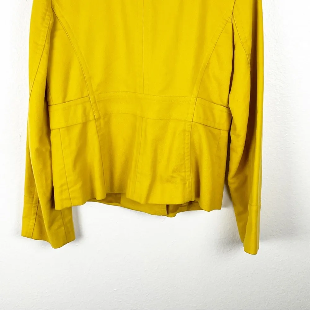 LOFT Mustard Yellow Double Breasted Lined Trench Coat, Size Small - Image 7