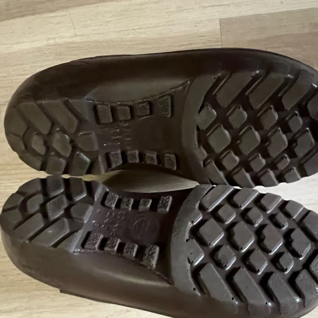 Jolly Clogs Brown with plaid Insert Shoes Size 7 - Image 4