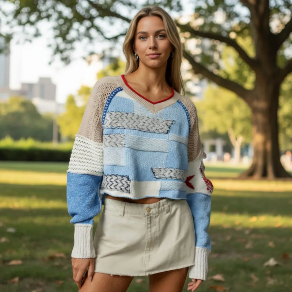 NWOT $149 Urban Outfitter X BDG  Johnny Patchwork Pullover Sweater Small - Image 2