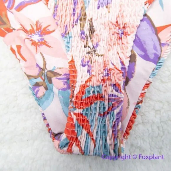 NEW Free People Citrine Dakota aloha blooms floral bikini bottom, size M Purple Size M - Image 8