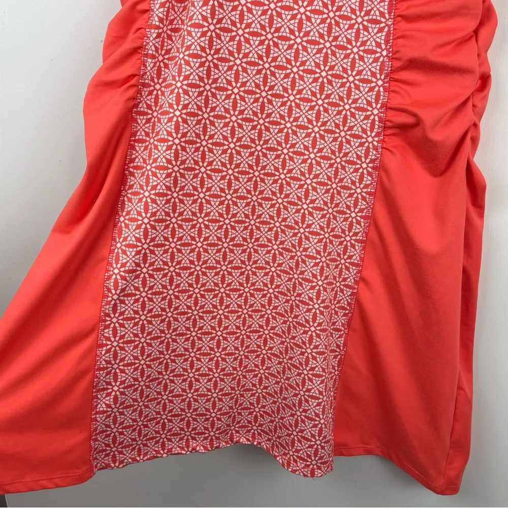 Lola by AFG Peach Geometric Athletic Racerback Dress Tennis Golf Sz Medium Orange - Image 8
