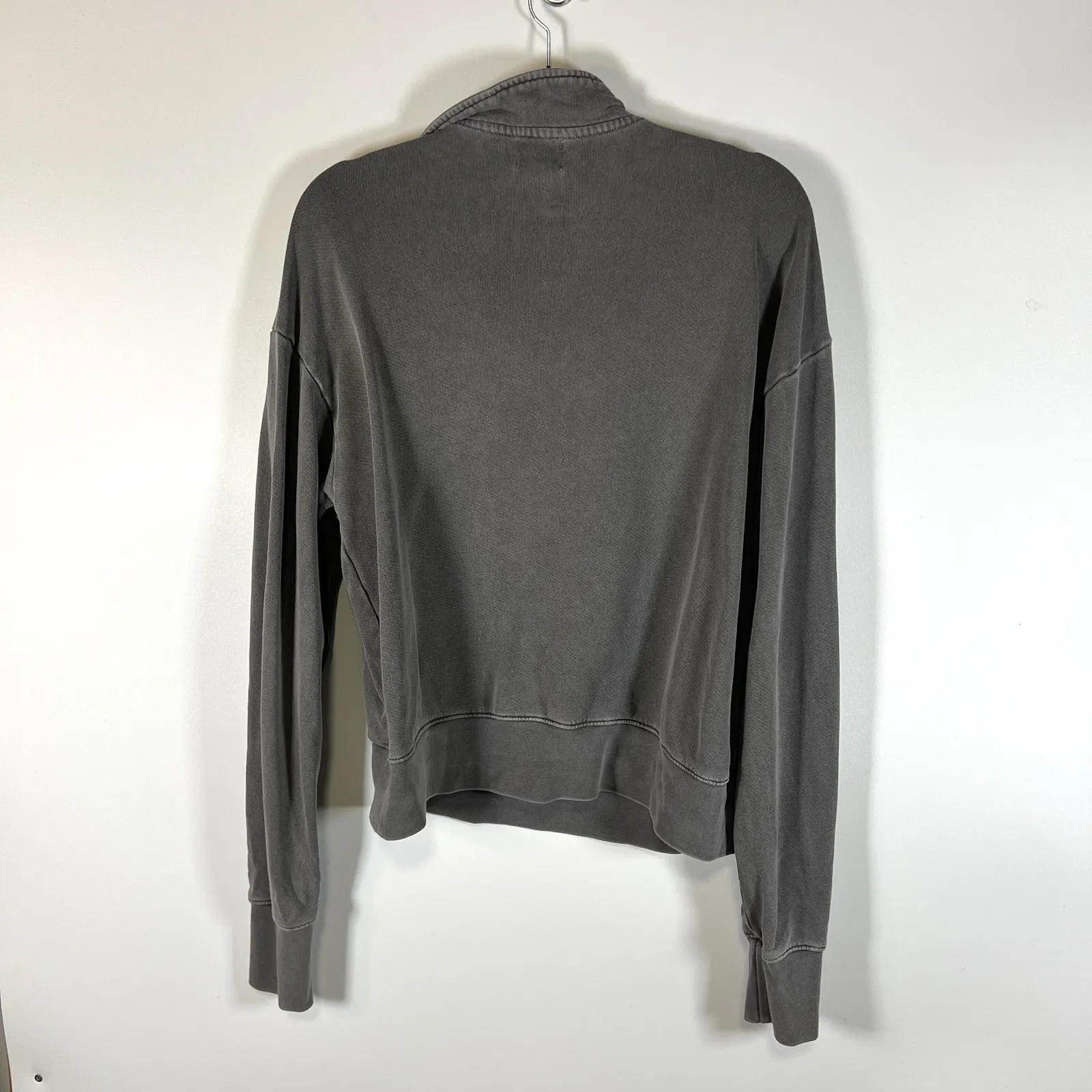 Sundry Crop Three Quarter Zip Up Sweat Shirt Long Sleeve Gray Size 3 Large - Image 7