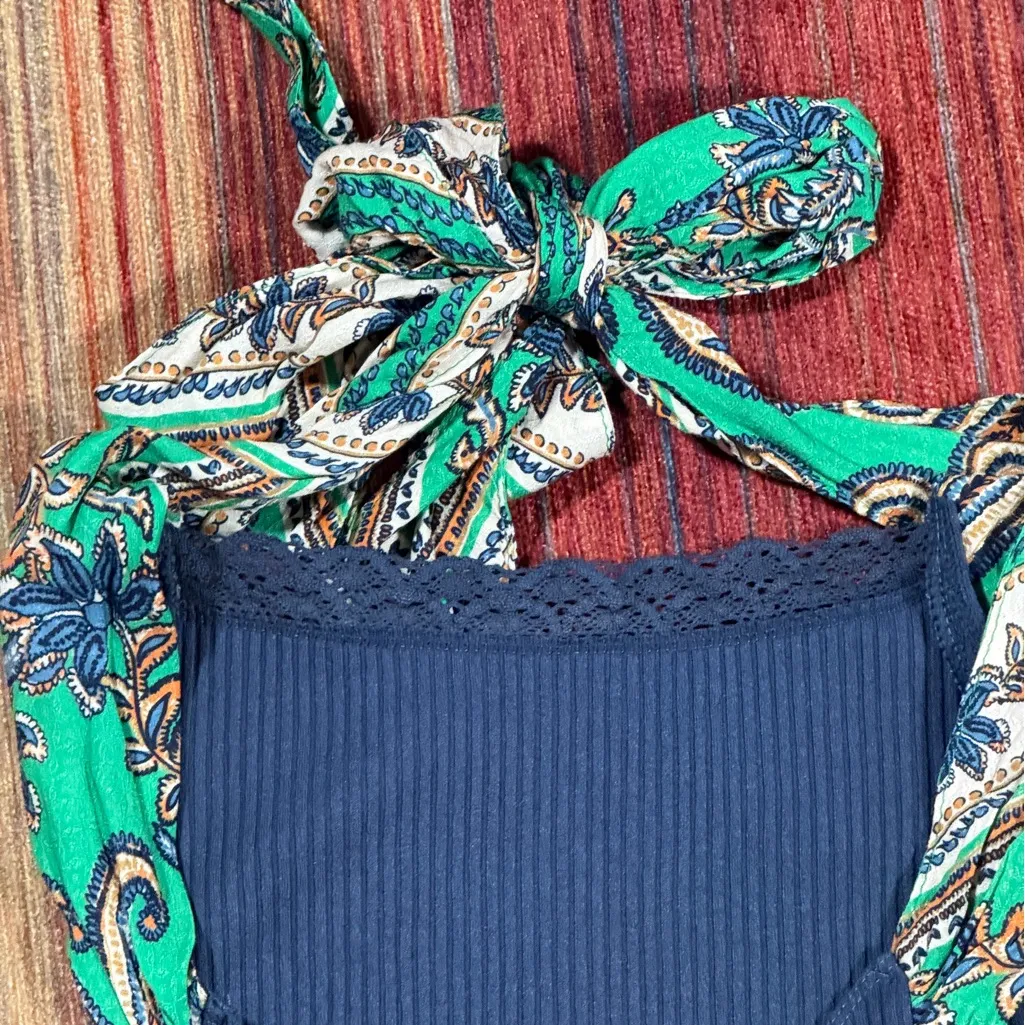 Free people -Eyes For U Halter Bodysuit - Navy Combo - Image 5