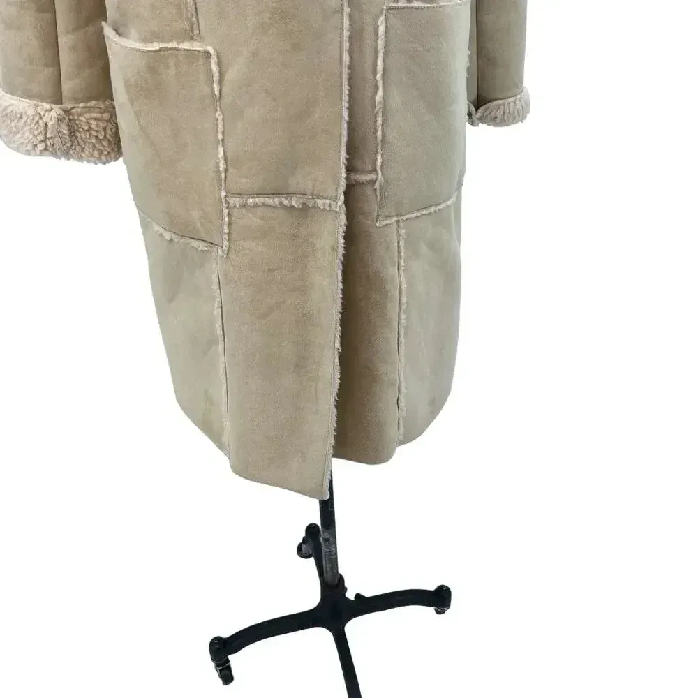 Moon River Borg Lined Duffle‎ Coat Faux Suede Sherpa Penny Lane Size Medium - Image 8