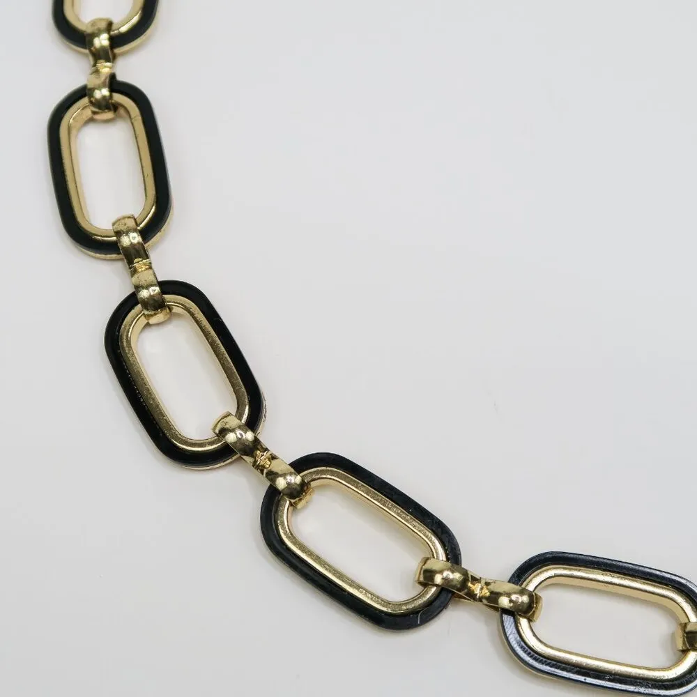 Vintage 90s Reversible Gold & Black Metal Link Chain Belt - Image 7