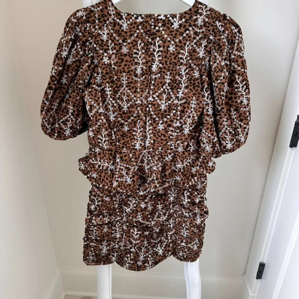 Brown Black White Eyelet Skirt and Top Set SZ Small - Image 4