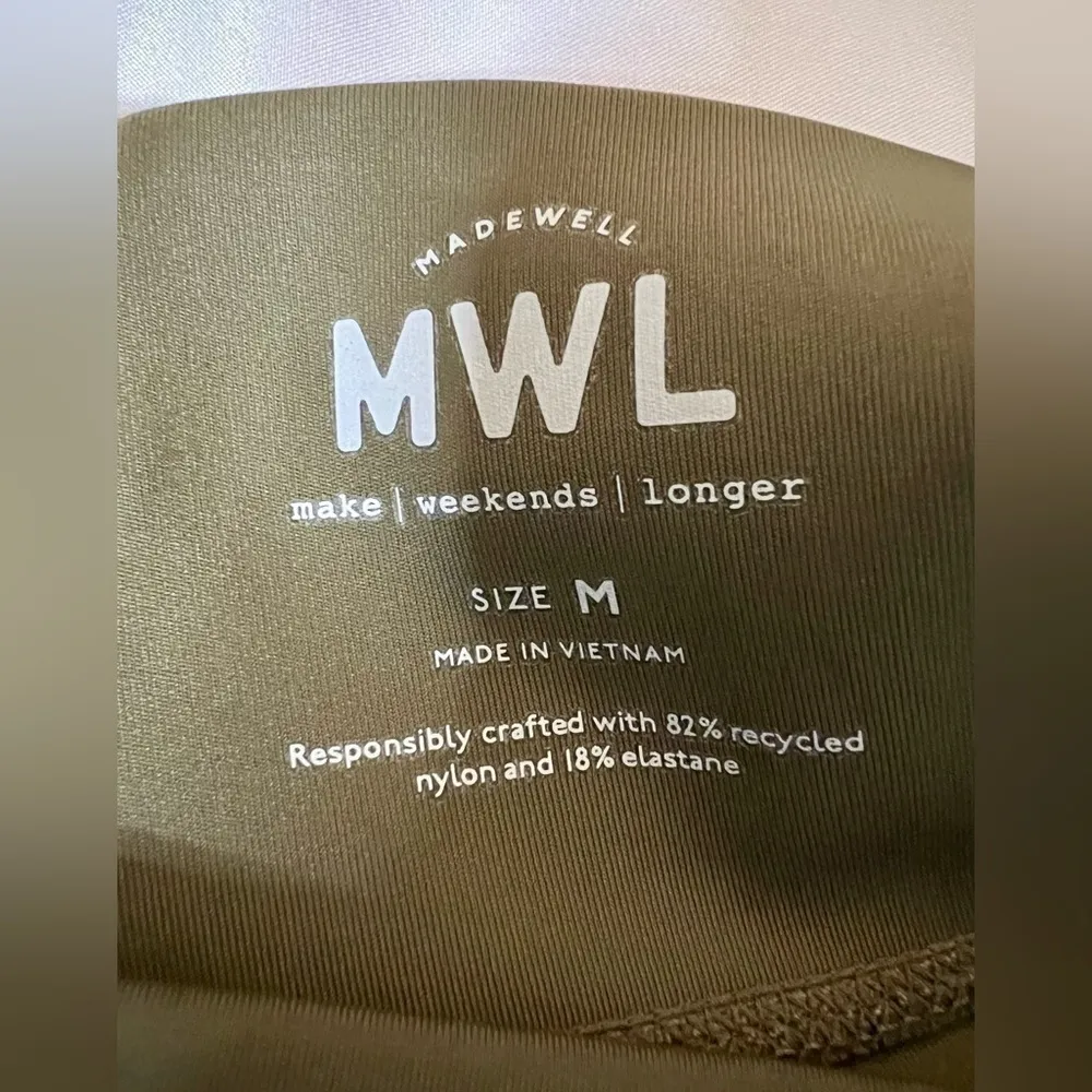 MWL by Madewell Form High-Rise 7" Biker Shorts in Kale Green Medium - Image 6