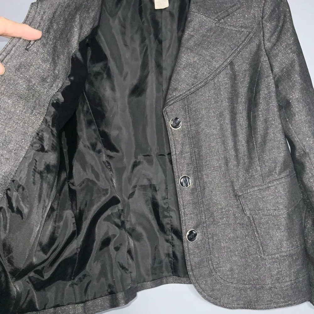 Requirements Dark Gray Metallic Cotton Blend Lined Notched 3 Button Blazer 10 - Image 10