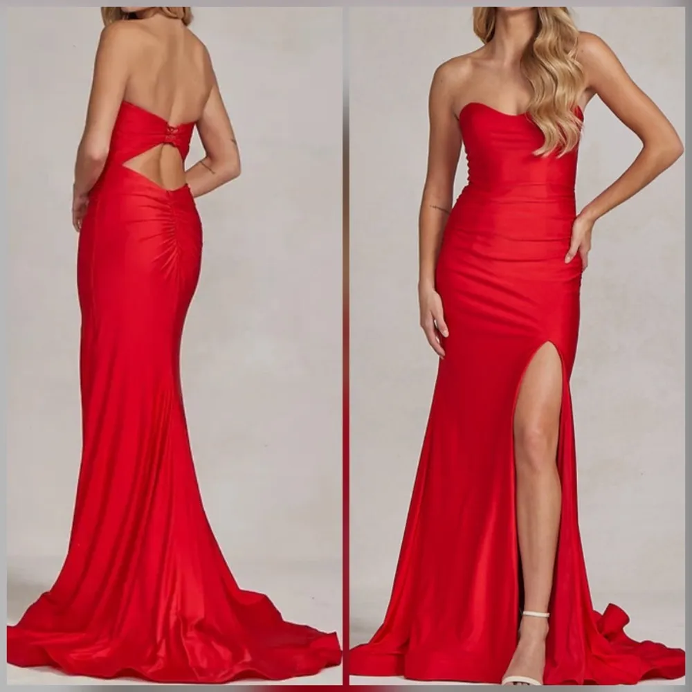 Red tight prom dress, formal dress or evening gown Size 0 - Image 2