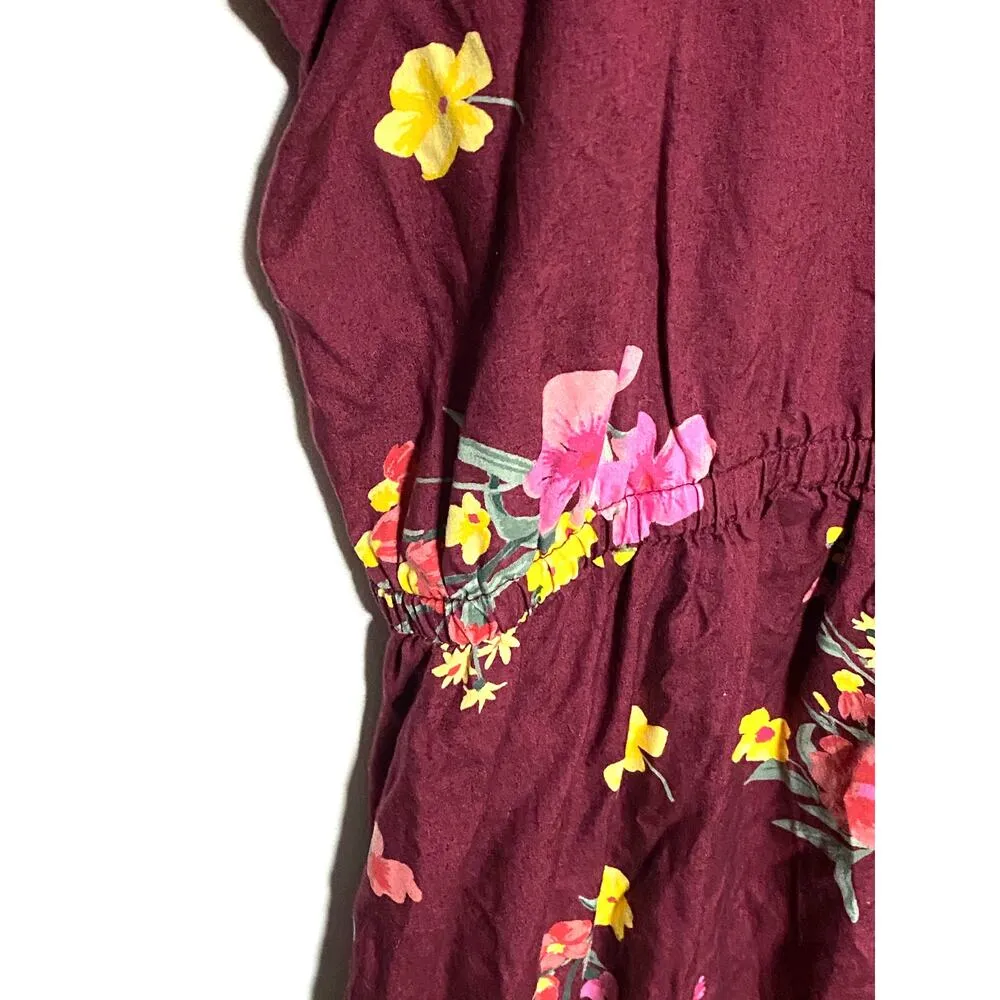 Old Navy Womens Plus 3X Purple Floral A Frame Swing Dress Lined Waist Defined - Image 7