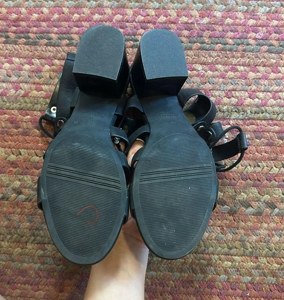 SIMPLY VERA BLACK LACE UP BLOCK HEEL GLADIATOR SANDALS - Image 5