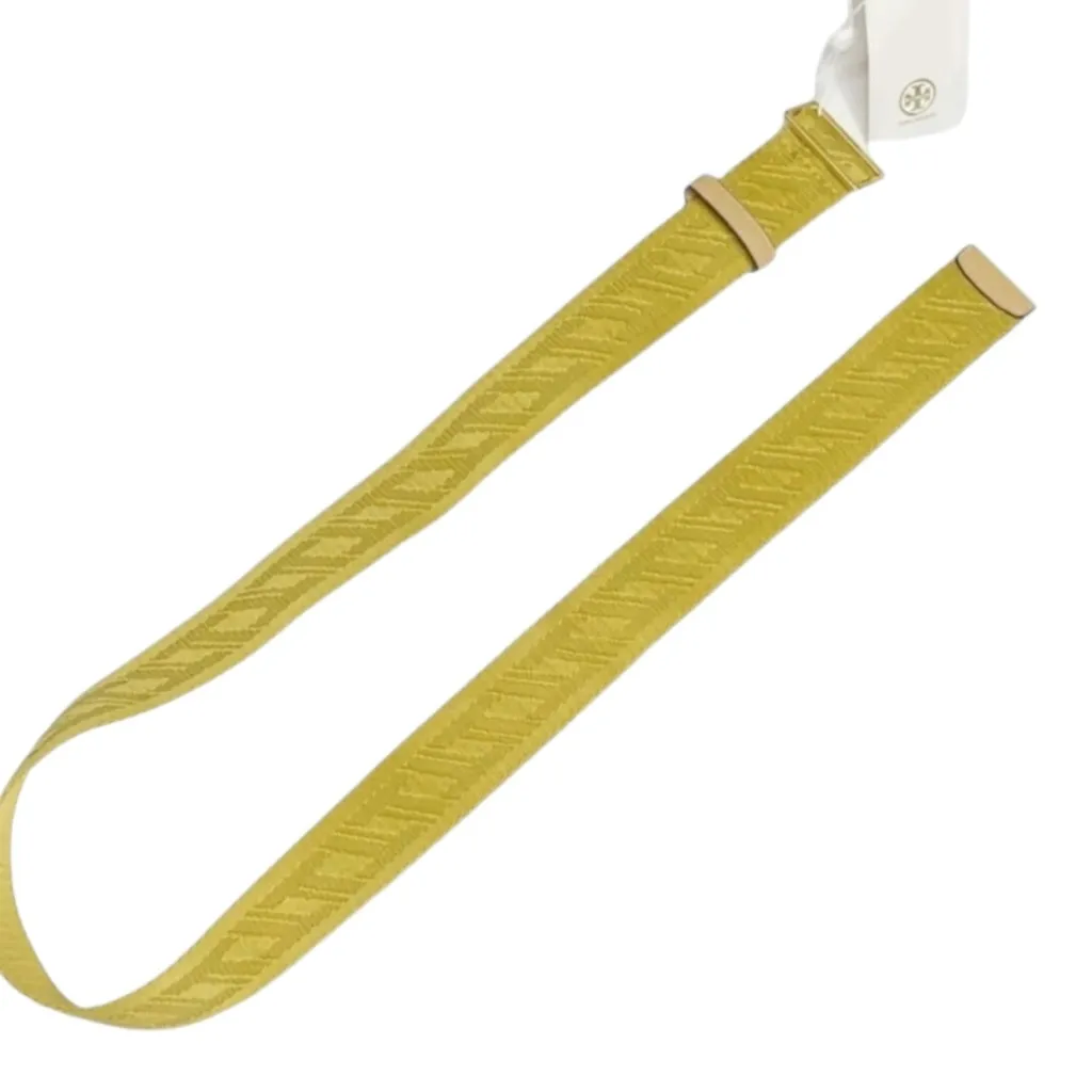 TORY BURCH T Webbing Belt, Mustard, XS/SM - Image 6