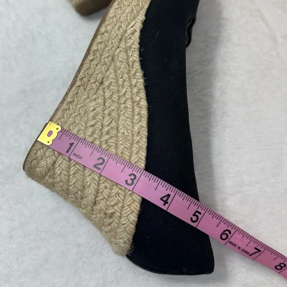 J. Crew Black Seville Espadrille Canvas Jude Wedges Size 9 - Image 13