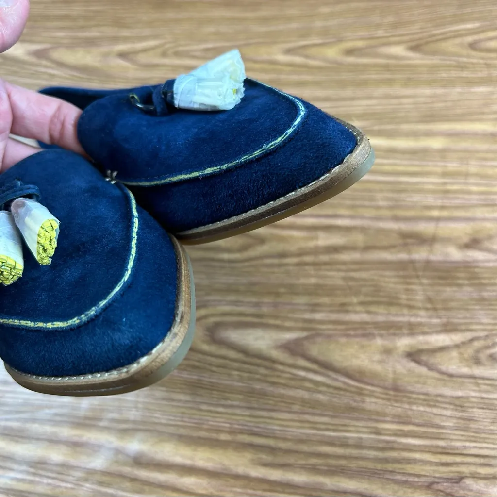 Sperry Saybrook Painted Tassel Pointy Toe Loafers Navy Blue Suede NEW - Size 7 - Image 5