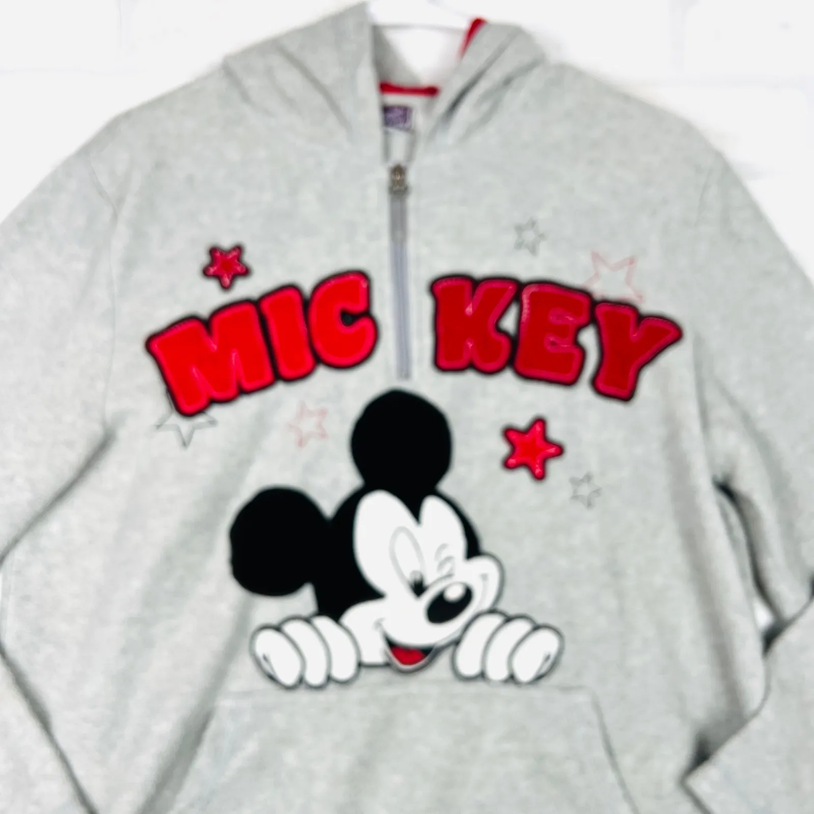 Disney Mickey Mouse Pullover Hoodie Gray Red Trim Women's Plus Size‎ 1X 16W - Image 14