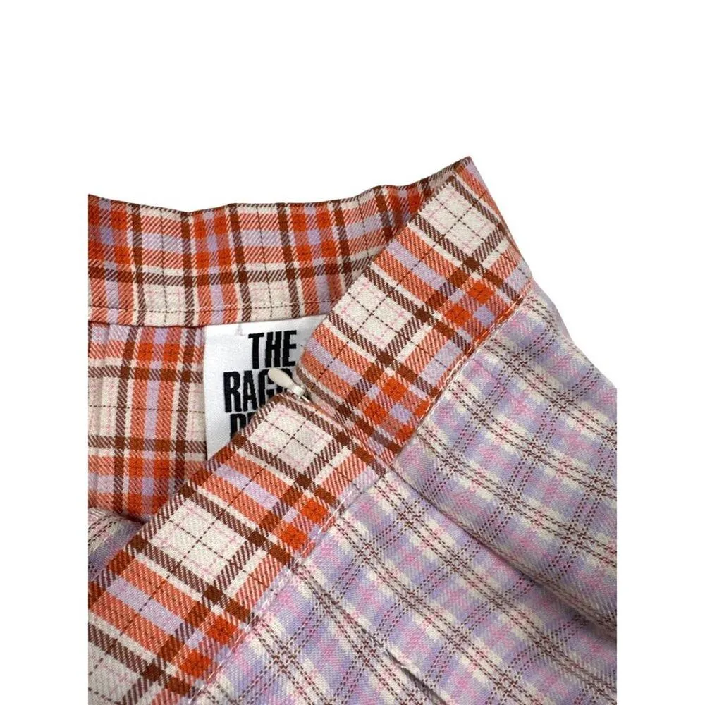 The Ragged Priest Seeker Pleated Mini Skirt in Purple and Orange - Image 3