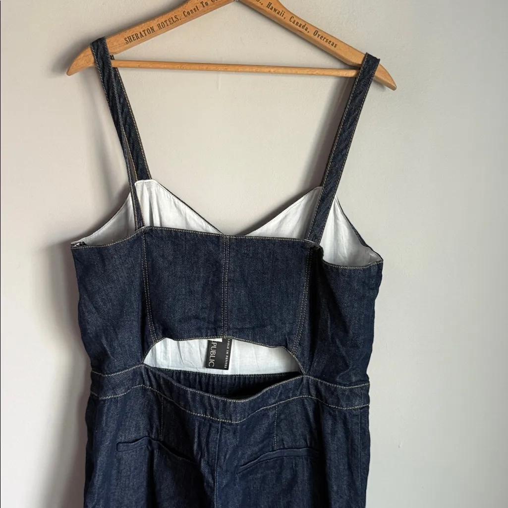 NEW Banana Republic Wide Leg Denim Indigo Women's Jumpsuit 14 - Image 10