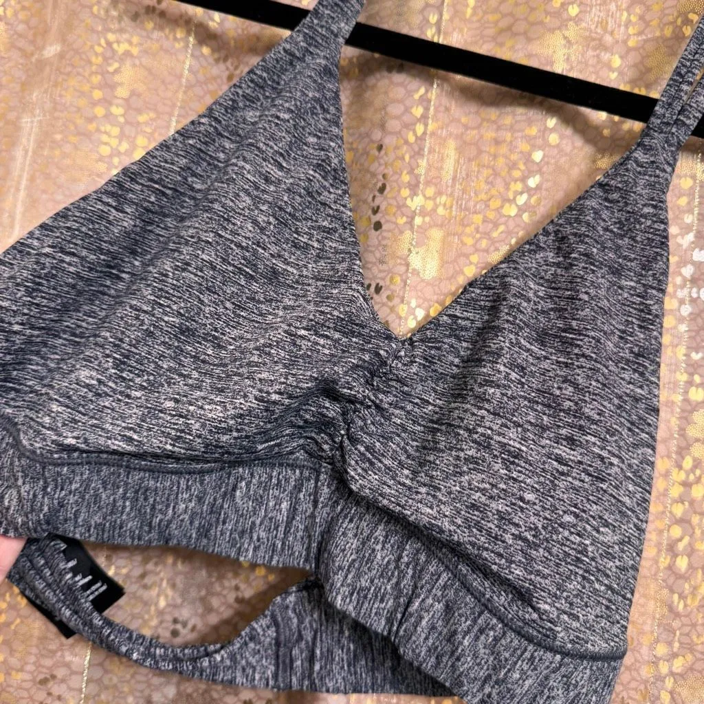 PINK Ultimate Charcoal Gray Halter Sports Bra Light Support Large - Image 5