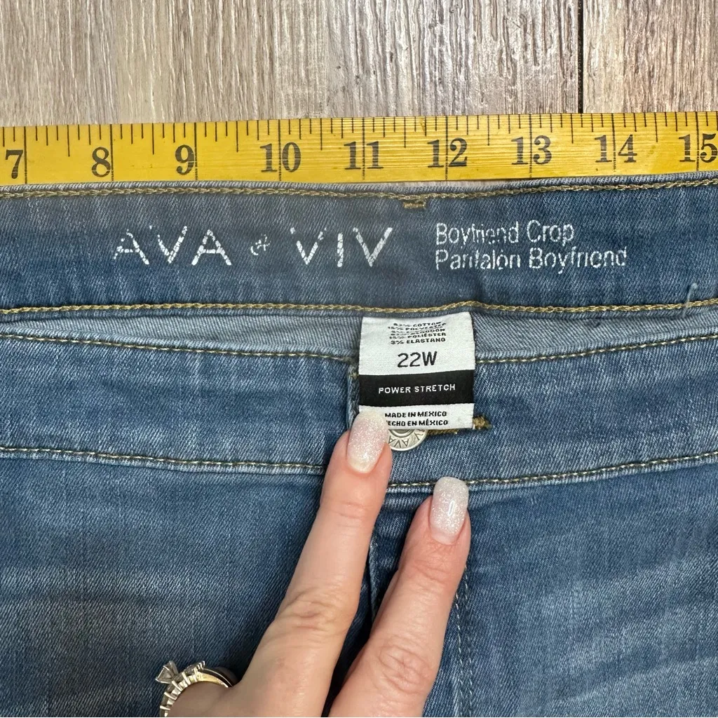 Boyfriend Cropped Denim Jeans Women’s Size 22W - Image 7