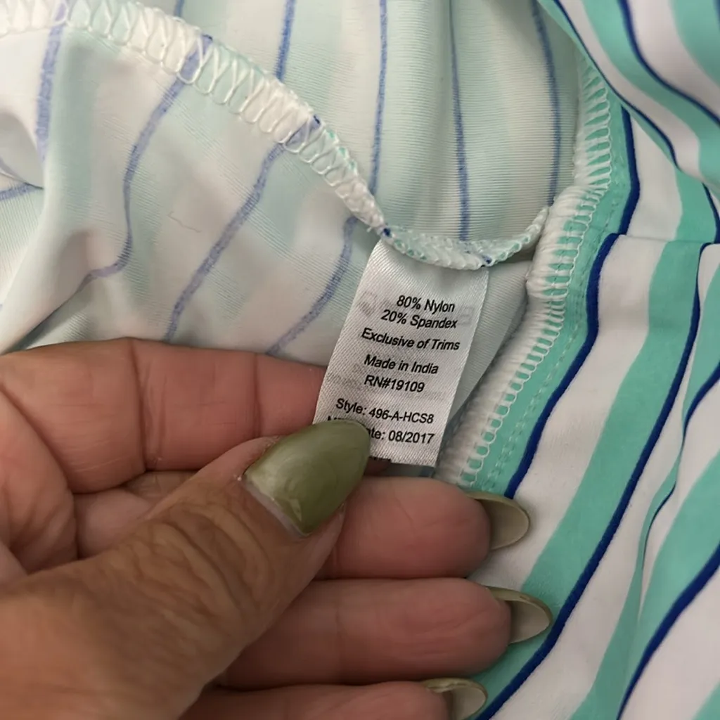 Cabana Life Nautical Stripe Embroidered Tunic Cover Up Size XS - Image 8