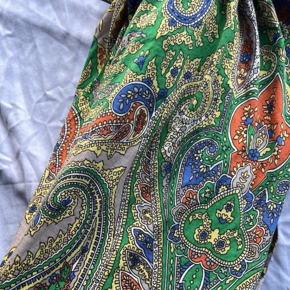 Vintage INC International Concepts Women’s Sz S Long Dress Bead Boho Westen Green - Image 12