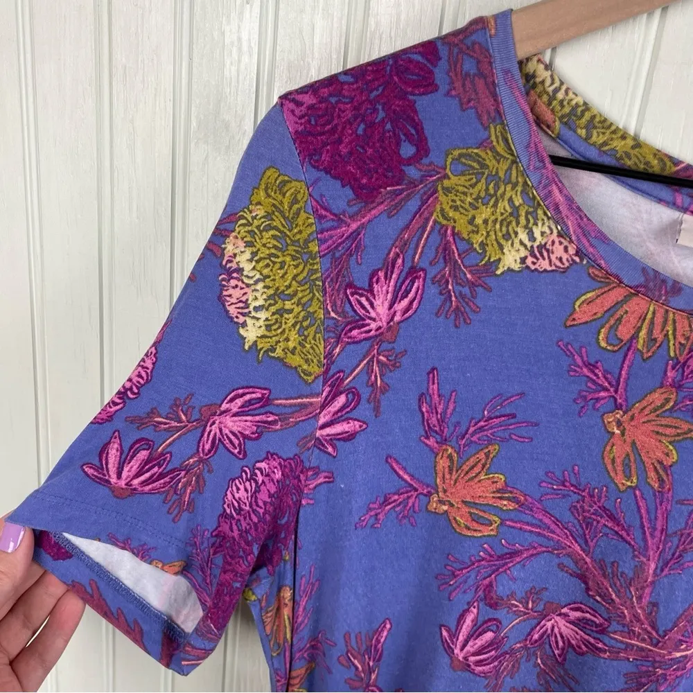 LOGO by Lori Goldstein Printed Knit Top Twin Set w/ Contrast Tank Size Medium - Image 5