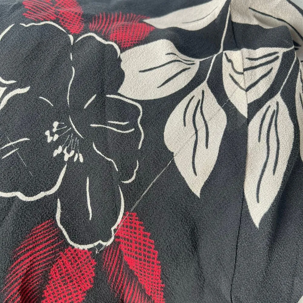 Vtg Y2K Maggy London 100% Silk Dress Sz 12 Asymmetric Mid Boho Romantic Sheer - Image 11