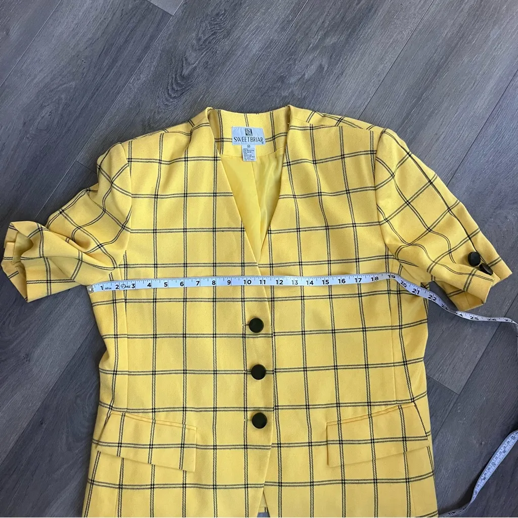 Vintage Yellow Plaid Blazer with Black Buttons Cher from Clueless 14 - Image 8