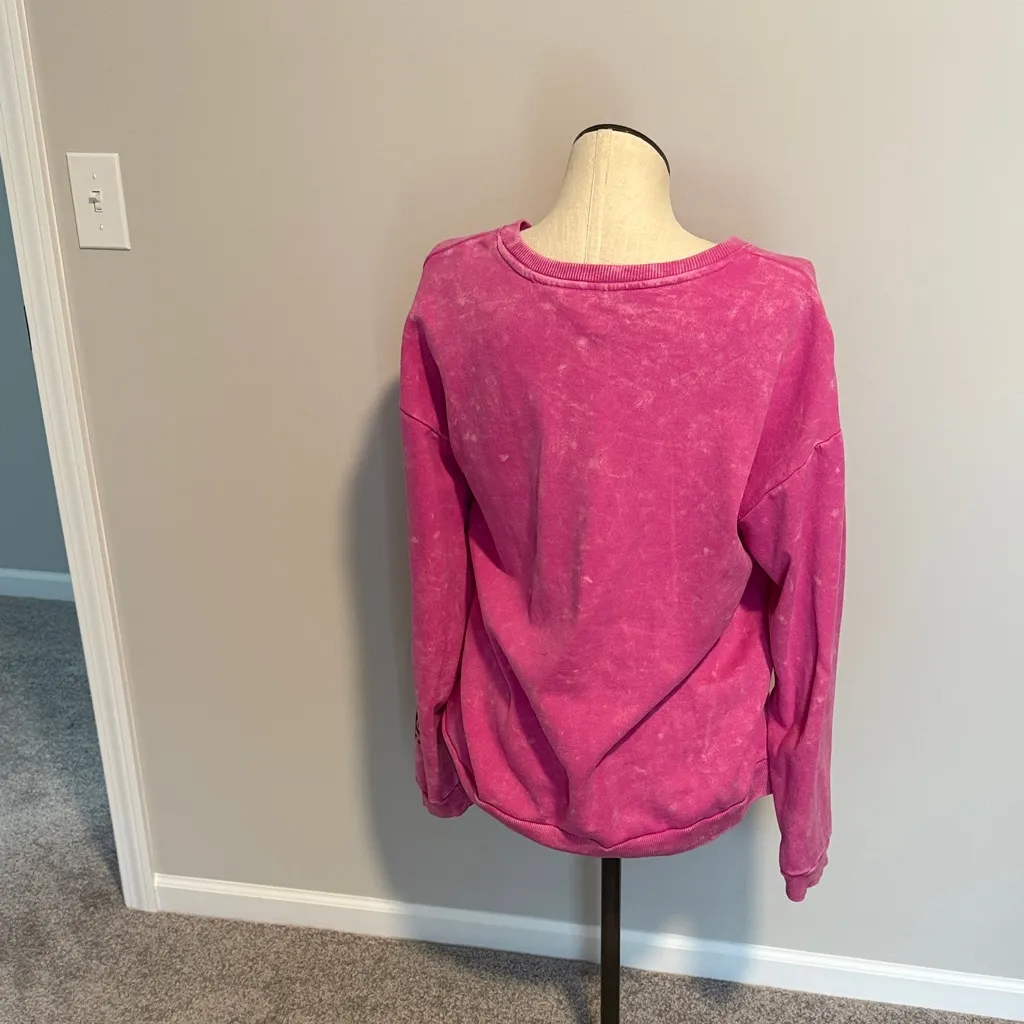 Barbie Women's Starry Pink Crew Neck Sweater Size XL - Image 4