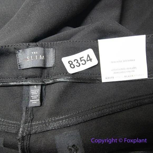 New! White House Black Market *flawed" black the slim pants, women's‎ size 4 - Image 13